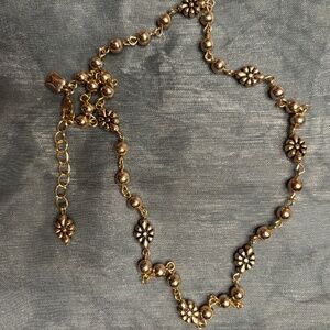Chaps Gold tone flower necklace